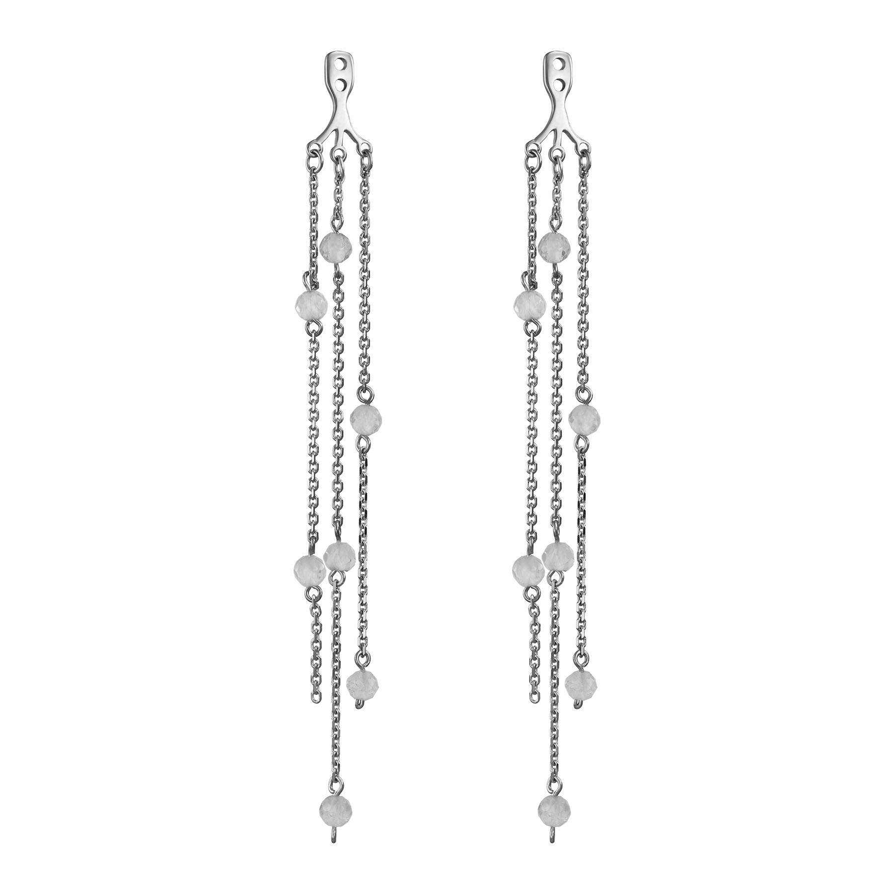 Серьги Джекеты с горным хрусталем