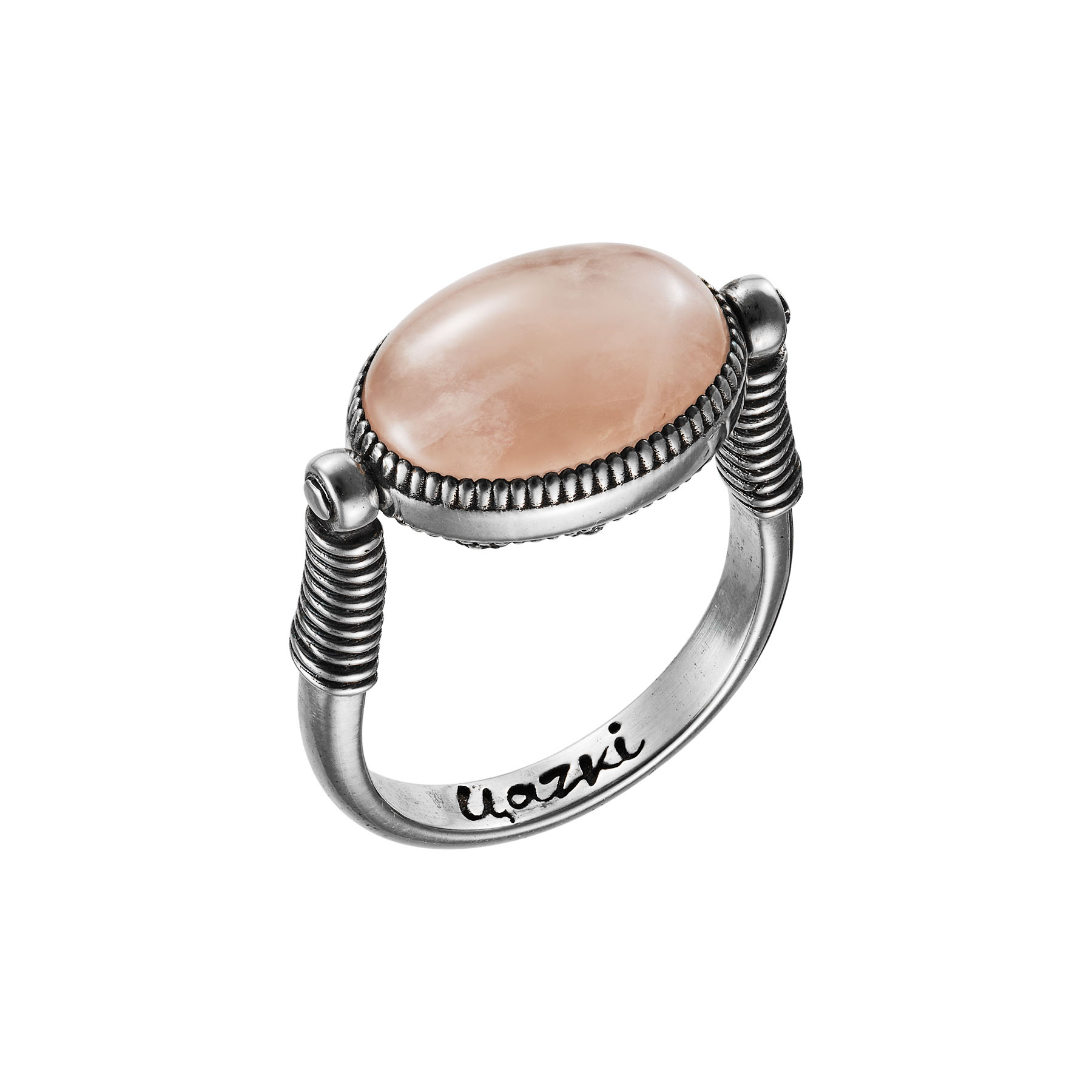 Кольцо Бастет с  розовым кварцем