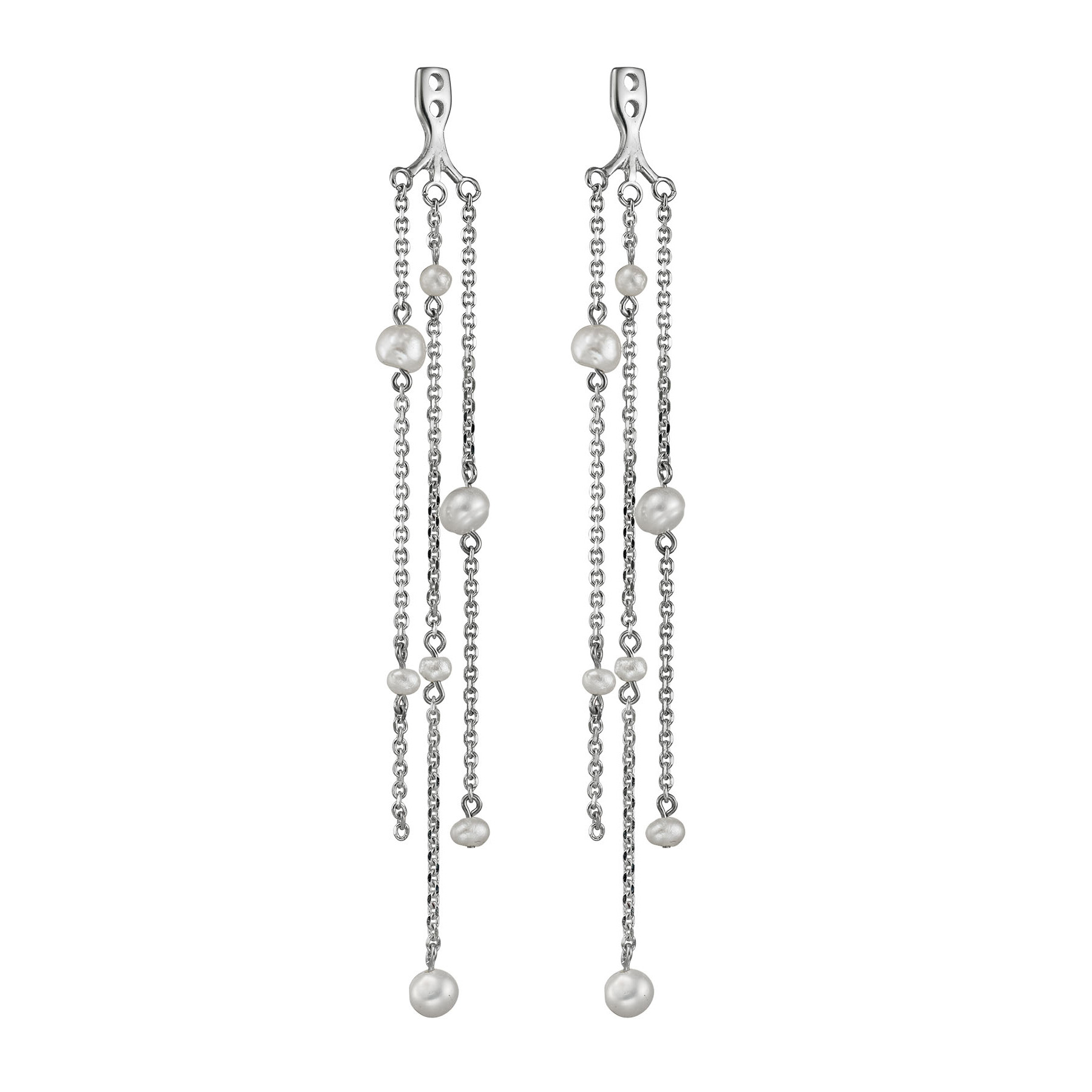 Серьги Джекеты с жемчугом