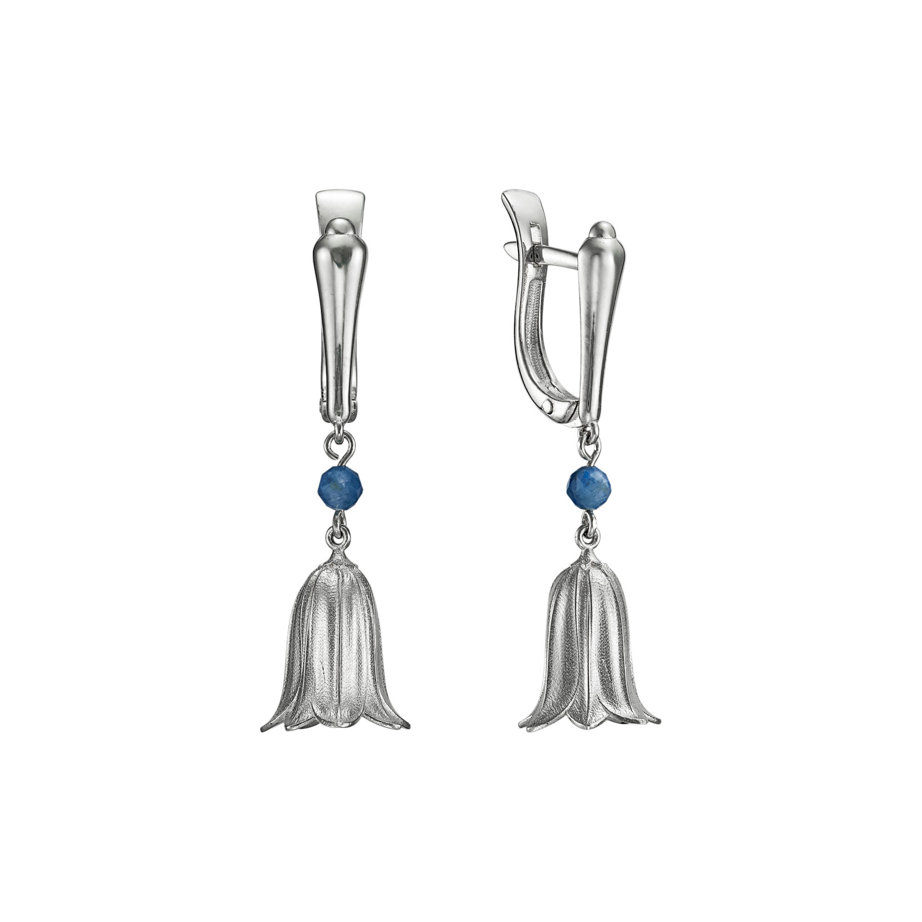 Серьги Колокольчики с кианитом